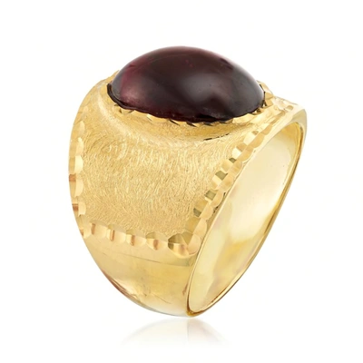 Ross-simons Italian Garnet Multi-finished Ring In 18kt Gold Over Sterling
