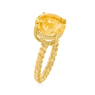 Ross-simons Citrine Ring In 18kt Gold Over Sterling In Gold