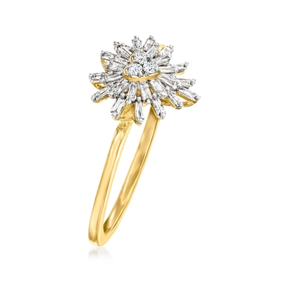 Shop Canaria Fine Jewelry Canaria Diamond Heart Burst Ring In 10kt Yellow Gold In Silver