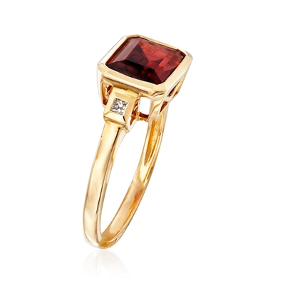 Ross-simons Garnet Ring In 14kt Yellow Gold In Red