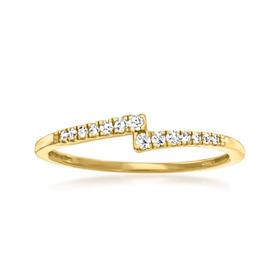 Shop Canaria Fine Jewelry Canaria Diamond Linear Ring In 10kt Yellow Gold In Silver