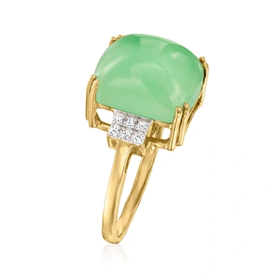 Canaria Fine Jewelry Canaria Jade Ring With Diamond Accents In 10kt Yellow Gold In Green