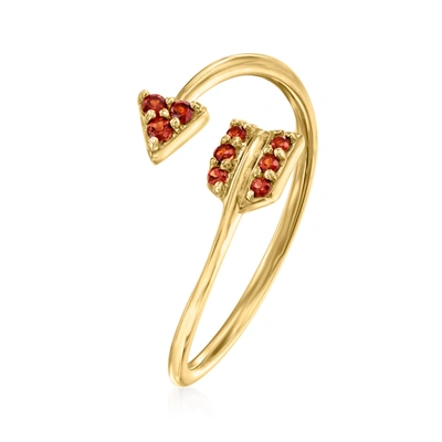 Shop Canaria Fine Jewelry Canaria Garnet Arrow Bypass Ring In 10kt Yellow Gold In Red
