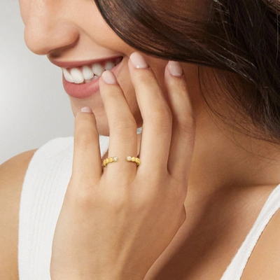 Canaria Fine Jewelry Canaria Bezel-set Diamond Open-space Beaded Ring In 10kt Yellow Gold