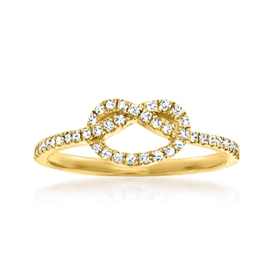 Shop Canaria Fine Jewelry Canaria Diamond Knot Ring In 10kt Yellow Gold In Silver