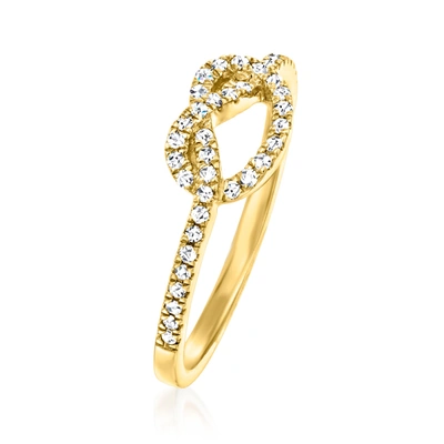 Shop Canaria Fine Jewelry Canaria Diamond Knot Ring In 10kt Yellow Gold In Silver