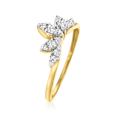 Shop Canaria Fine Jewelry Canaria Diamond Tiara Ring In 10kt Yellow Gold In Silver
