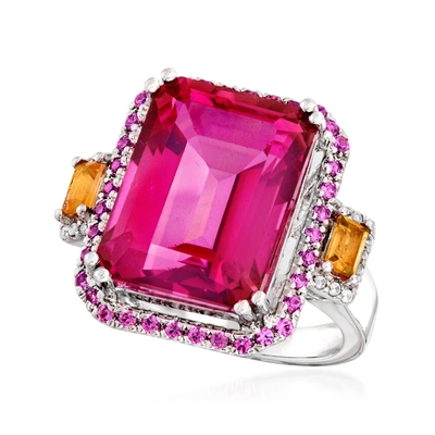 Ross-simons Multi-gemstone Ring In Sterling Silver In Pink