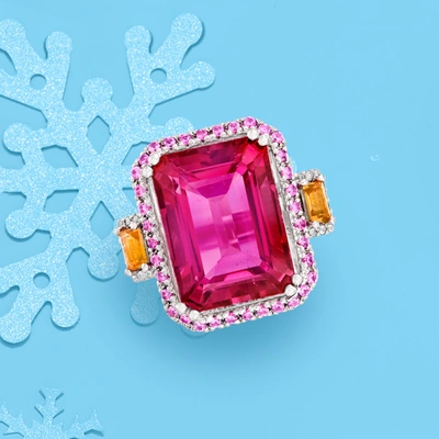 Ross-simons Multi-gemstone Ring In Sterling Silver In Pink
