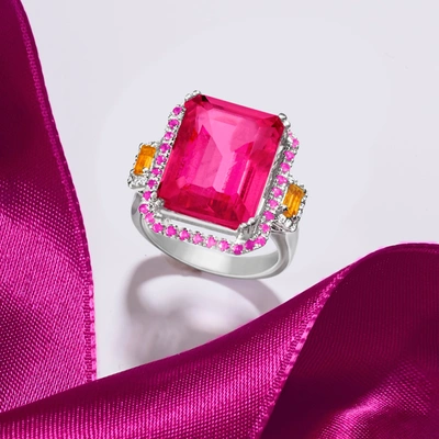 Ross-simons Multi-gemstone Ring In Sterling Silver In Pink