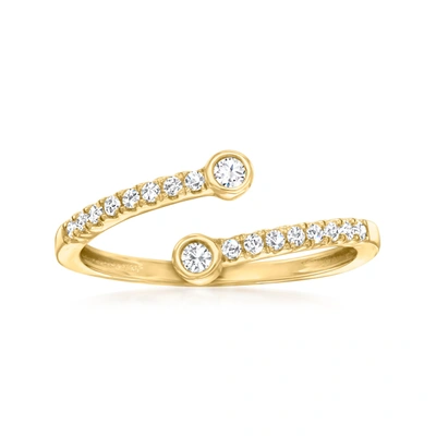 Shop Canaria Fine Jewelry Canaria Bezel-set Diamond Bypass Ring In 10kt Yellow Gold In Silver