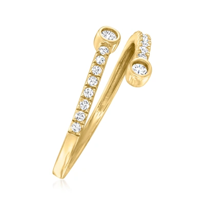 Shop Canaria Fine Jewelry Canaria Bezel-set Diamond Bypass Ring In 10kt Yellow Gold In Silver