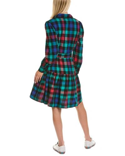 Shop Pearl By Lela Rose Plaid Flannel Shirtdress In Green