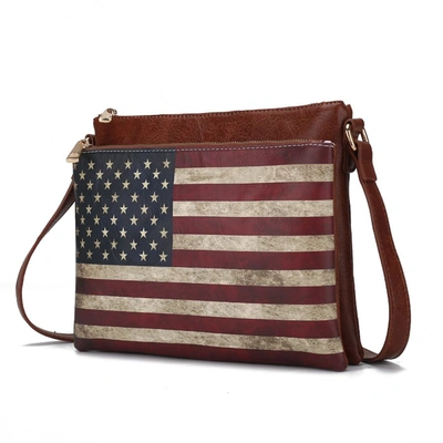 Shop Mkf Collection By Mia K Madeline Printed Flag Vegan Leather Women's Crossbody Bag In Multi