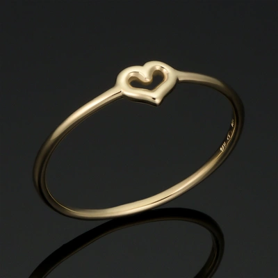 Shop Fremada 14k Yellow Gold 4.7mm Small Heart Minimalist Ring