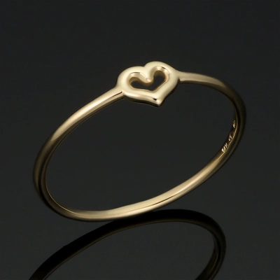 Fremada 14k Yellow Gold 4.7mm Small Heart Minimalist Ring