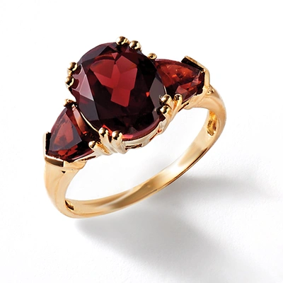 Ross-simons Garnet Ring In 14kt Yellow Gold In Red