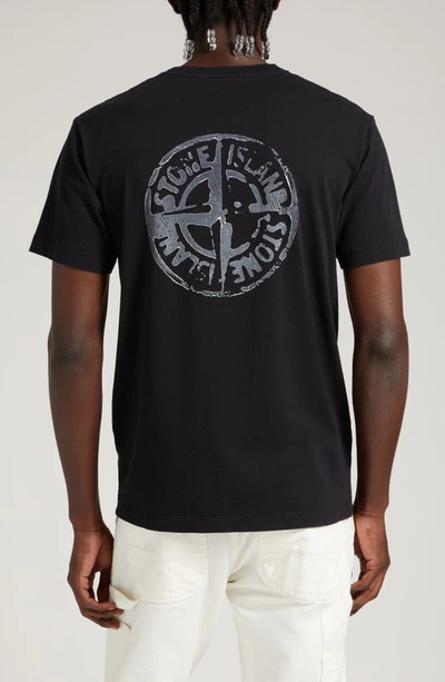 Shop Stone Island Stamp Two Graphic T-shirt In Black