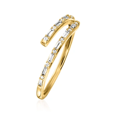 Rs Pure Ross-simons Diamond Bypass Ring In 14kt Yellow Gold In Gold