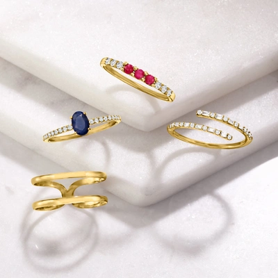 Rs Pure Ross-simons Diamond Bypass Ring In 14kt Yellow Gold In Gold