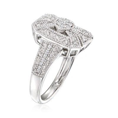Ross-simons Diamond Scrollwork Ring In Sterling Silver In Silver