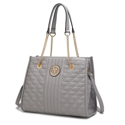 Mkf Collection By Mia K Makenna Vegan Leather Women's Shoulder Handbag In Grey