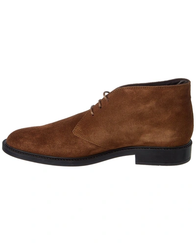 Shop Tod's Suede Ankle Boot In Brown