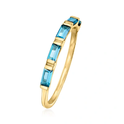 Rs Pure By Ross-simons London Blue Topaz Ring In 14kt Yellow Gold