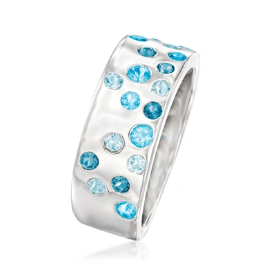 Ross-simons Tonal Blue Topaz Ring In Sterling Silver