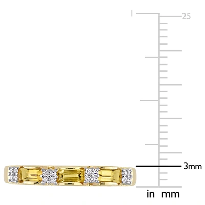 Mimi & Max 3/8 Ct Tgw Citrine And Diamond Accent Eternity Ring In 10k Yellow Gold In Silver