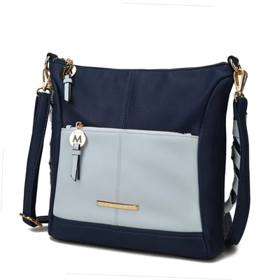 Shop Mkf Collection By Mia K Nala Vegan Color-block Leather Women's Shoulder Bag In Blue