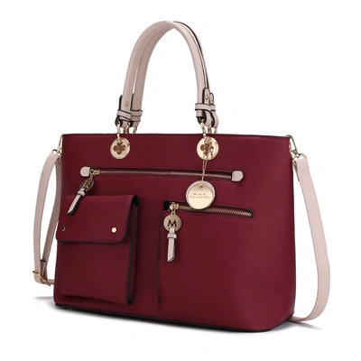 Mkf Collection By Mia K Julia Multi-pocket Satchel Handbag In Red