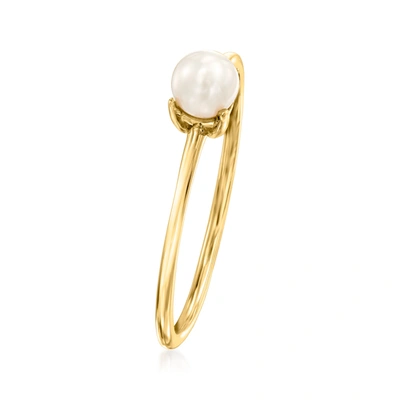 Rs Pure By Ross-simons 4mm Cultured Pearl Ring In 14kt Yellow Gold