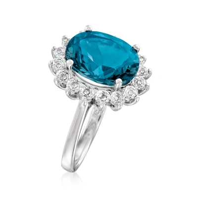 Ross-simons London Blue Topaz And White Topaz Ring In Sterling Silver