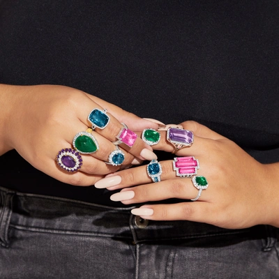 Ross-simons London Blue Topaz And White Topaz Ring In Sterling Silver