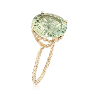 Ross-simons Prasiolite Twist Rope Ring In 14kt Yellow Gold In Green