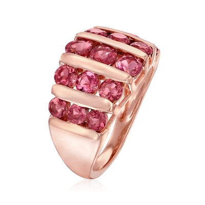 Ross-simons Pink Tourmaline Ring In 18kt Rose Gold Over Sterling
