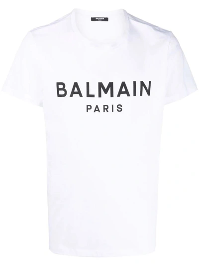 Shop Balmain T-shirts In Blanc/noir