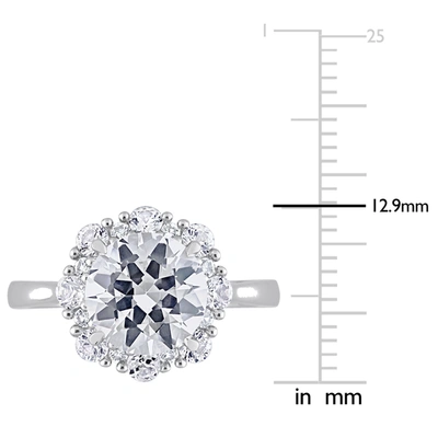Mimi & Max 4 1/3 Ct Tgw Created White Sapphire Halo Engagement Ring In 10k White Gold In Silver