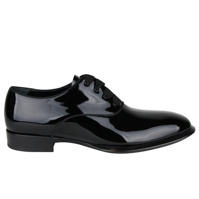 Shop Alexander Mcqueen Men's Patent  Leather Dress Shoes In Black