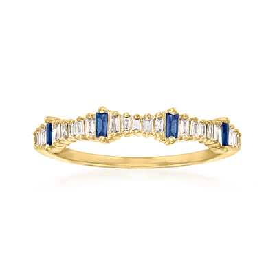 Ross-simons Diamond And . Sapphire Stackable Ring In 14kt Yellow Gold In Gold