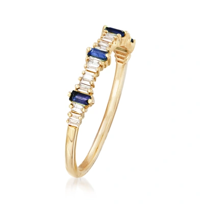 Ross-simons Diamond And . Sapphire Stackable Ring In 14kt Yellow Gold In Gold