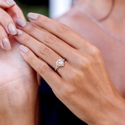Mimi & Max 2 2/5 Ct Tgw Created White Sapphire Halo Heart Split Shank Ring In Yellow Plated Sterling Silver In Yellow
