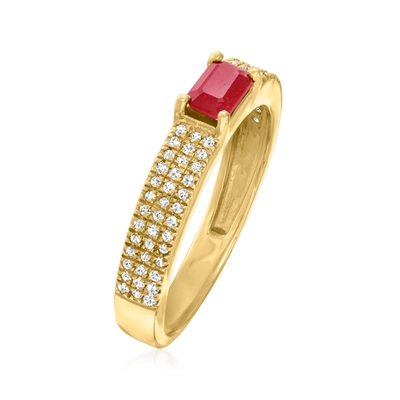 Ross-simons Ruby And . Diamond Ring In 14kt Yellow Gold In Yellow