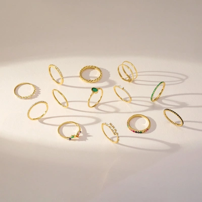 Rs Pure Ross-simons Diamond Spotted Ring In 14kt Yellow Gold In Gold
