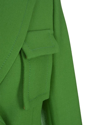 Shop Etro Coat With Floral Buttons In Green