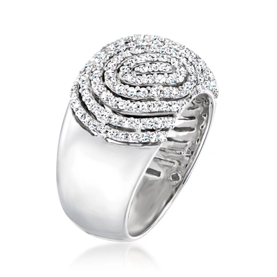 Ross-simons Diamond Swirl Ring In 14kt White Gold In Silver