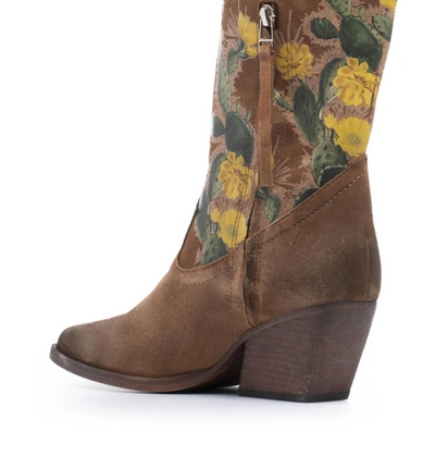 Shop Golo Cactus Ankle Boots In Dromedary Suede In Multi