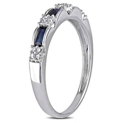 Mimi & Max 1/2 Ct Tgw Sapphire And Diamond Accent Eternity Ring In 10k White Gold In Silver