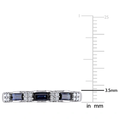 Mimi & Max 1/2 Ct Tgw Sapphire And Diamond Accent Eternity Ring In 10k White Gold In Silver